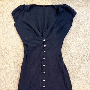 Free People free-set midi dress, black.